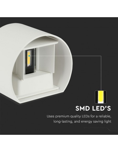 217082-Lampada LED da Muro Arrotondata Doppio LED COB  LM/W Colore Bianco Satinato Fascio Luminoso Regolabile  -6