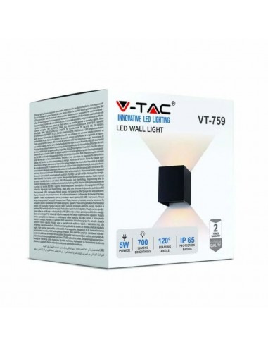 217087-Lampada LED da Muro Quadrata Doppio LED COB  LM/W Colore Nero Satinato Fascio Luminoso Regolabile  -2