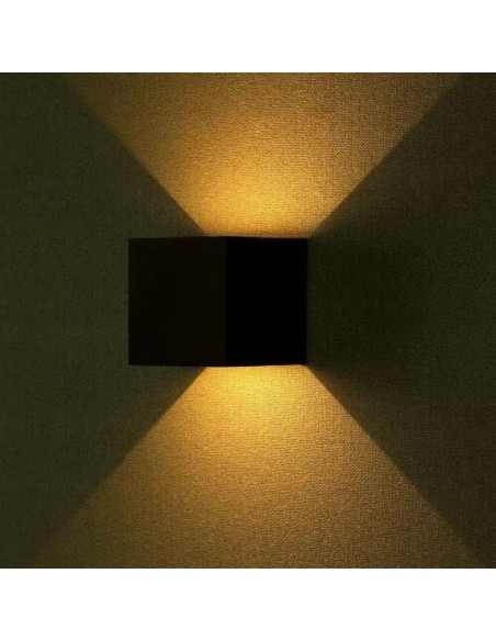 217087-Lampada LED da Muro Quadrata Doppio LED COB  LM/W Colore Nero Satinato Fascio Luminoso Regolabile  -4