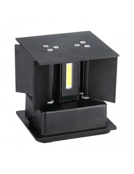 217087-Lampada LED da Muro Quadrata Doppio LED COB  LM/W Colore Nero Satinato Fascio Luminoso Regolabile  -6