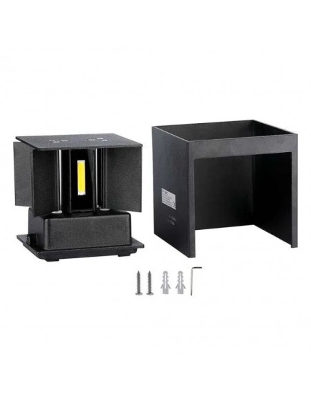 217087-Lampada LED da Muro Quadrata Doppio LED COB  LM/W Colore Nero Satinato Fascio Luminoso Regolabile  -7