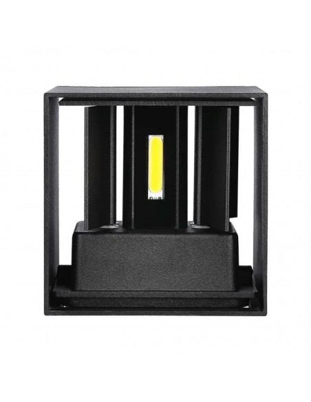Lampada LED da Muro Quadrata Doppio LED COB 5W 140LM/W Nero Satinato Fascio Luminoso Regolabile 4000K IP65