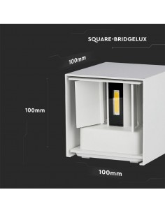 217088-Lampada LED da Muro Quadrata Doppio LED COB  LM/W Colore Bianco Satinato Fascio Luminoso Regolabile  -1 2
