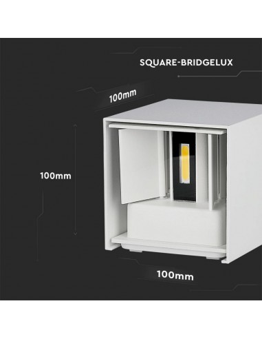 217088-Lampada LED da Muro Quadrata Doppio LED COB  LM/W Colore Bianco Satinato Fascio Luminoso Regolabile  -2