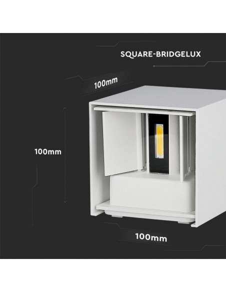 217088-Lampada LED da Muro Quadrata Doppio LED COB  LM/W Colore Bianco Satinato Fascio Luminoso Regolabile  -2