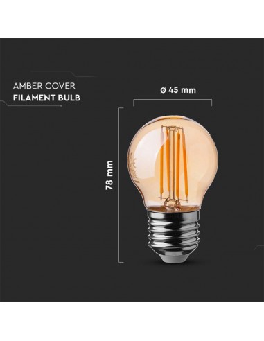 217100-Lampadina LED E  G Filamento Ambrato -3
