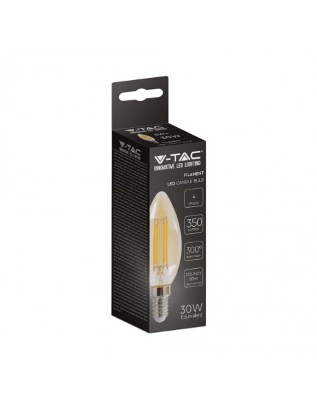 217113-Lampadina LED E  Candela Filamento Ambrato -2