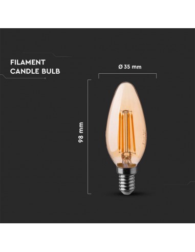 217113-Lampadina LED E  Candela Filamento Ambrato -3