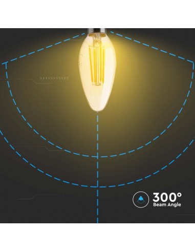 217113-Lampadina LED E  Candela Filamento Ambrato -7
