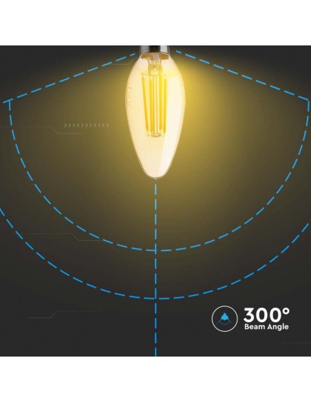 217113-Lampadina LED E  Candela Filamento Ambrato -7