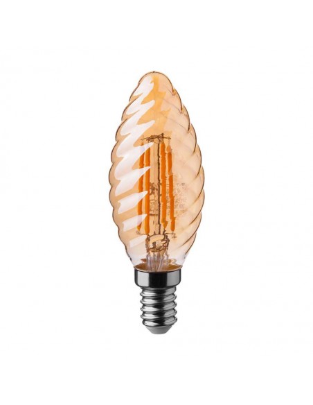217115-Lampadina LED E  Candela Tortiglione Filamento Ambrato -1