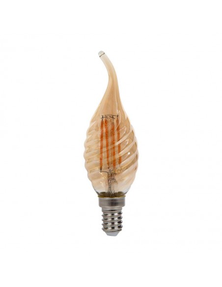 217116-Lampadina LED E  Candela a Fiamma Tortiglione Filamento Ambrato -1