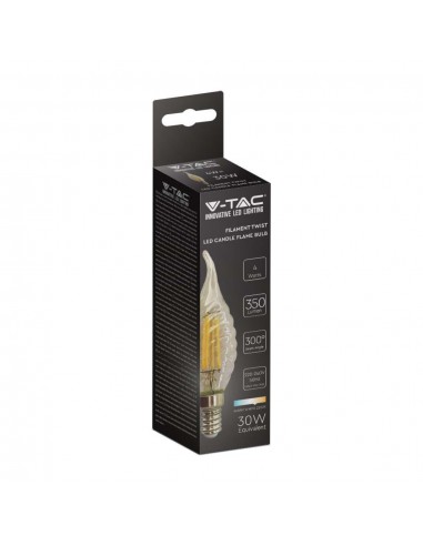 217116-Lampadina LED E  Candela a Fiamma Tortiglione Filamento Ambrato -2