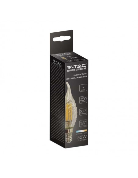 217116-Lampadina LED E  Candela a Fiamma Tortiglione Filamento Ambrato -2