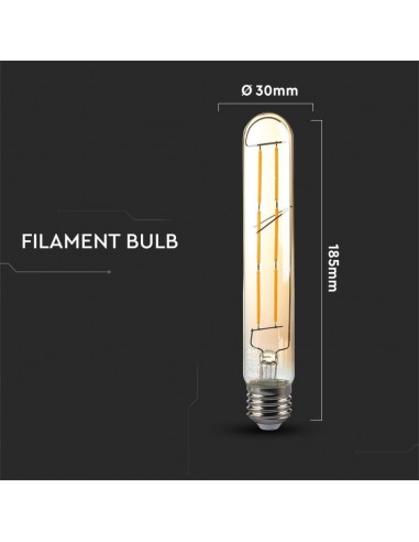 217143-Lampadina LED E  LM/W T Filamento Ambrato -3