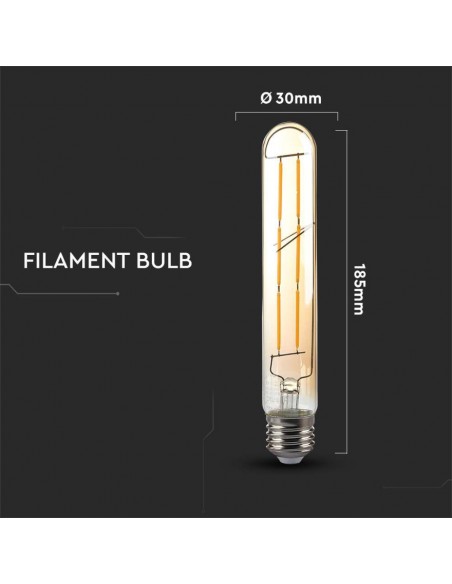 217143-Lampadina LED E  LM/W T Filamento Ambrato -3