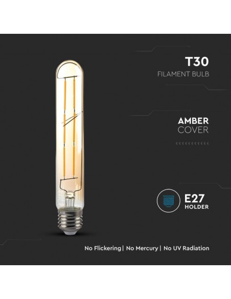 217143-Lampadina LED E  LM/W T Filamento Ambrato -6