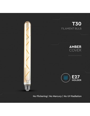 217144-Lampadina LED E  LM/W T Filamento Ambrato -6