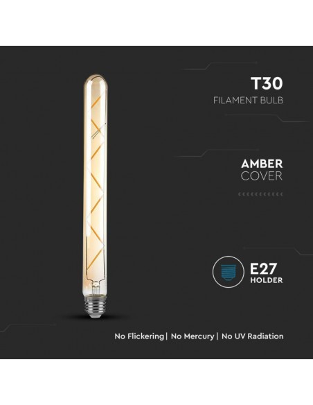 217144-Lampadina LED E  LM/W T Filamento Ambrato -6