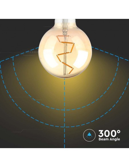 Lampadina LED E27 4W G95 Filamento Ambrato 2200K