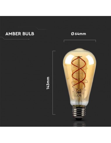 217218-Lampadina LED E  ST Filamento Ambrato -3