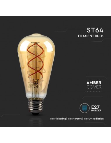 217218-Lampadina LED E  ST Filamento Ambrato -5