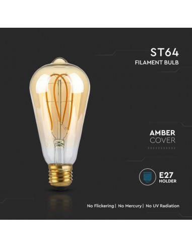 217220-Lampadina LED E  ST Filamento Ambrato -5