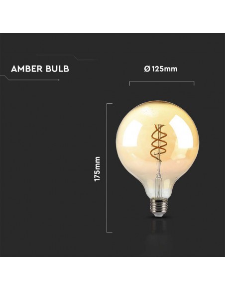 217328-Lampadina LED E  G Filamento Ambrato a doppio Spirale -3