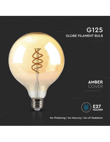 217328-Lampadina LED E  G Filamento Ambrato a doppio Spirale -5