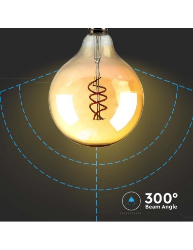 217328-Lampadina LED E  G Filamento Ambrato a doppio Spirale -6