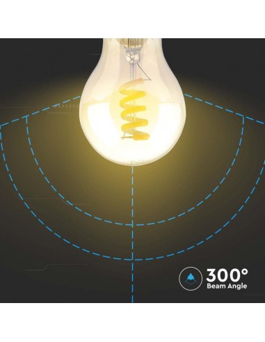 217335-Lampadina LED E  LM/W A Filamento a Spirale Ambrato -6