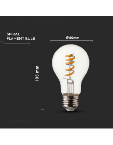 217336-Lampadina LED E  LM/W A Filamento a Spirale -3