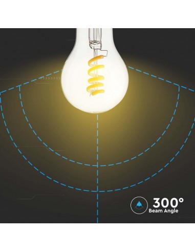 217336-Lampadina LED E  LM/W A Filamento a Spirale -7