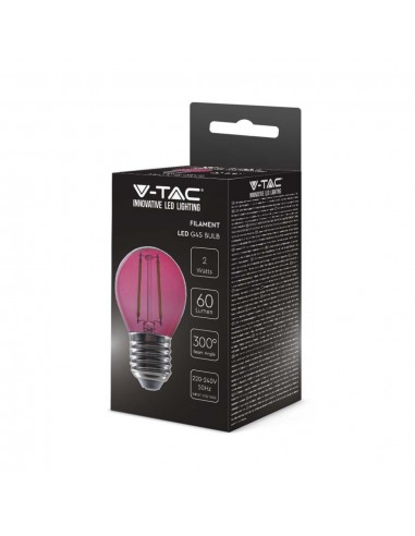 217410-Lampadina LED E  G Filamento Colore Rosa-2