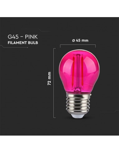217410-Lampadina LED E  G Filamento Colore Rosa-3