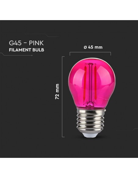 217410-Lampadina LED E  G Filamento Colore Rosa-3