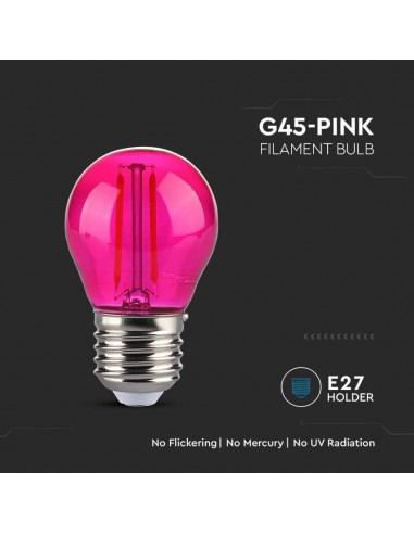 217410-Lampadina LED E  G Filamento Colore Rosa-5
