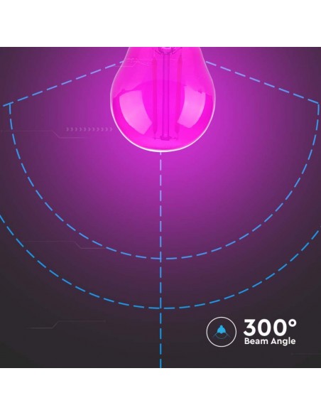 217410-Lampadina LED E  G Filamento Colore Rosa-6