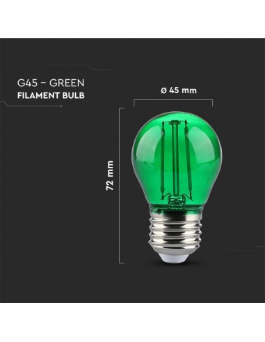 217411-Lampadina LED E  G Filamento Colore Verde-3