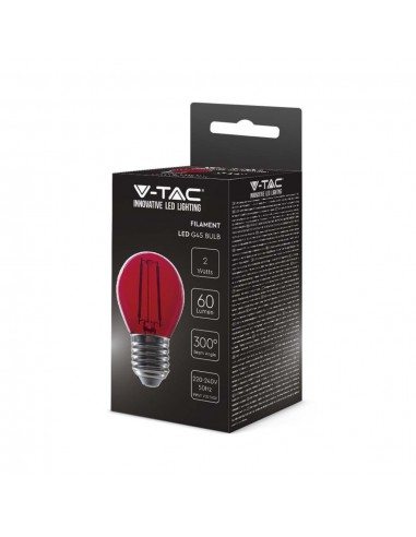 217413-Lampadina LED E  G Filamento Colore Rosso-2