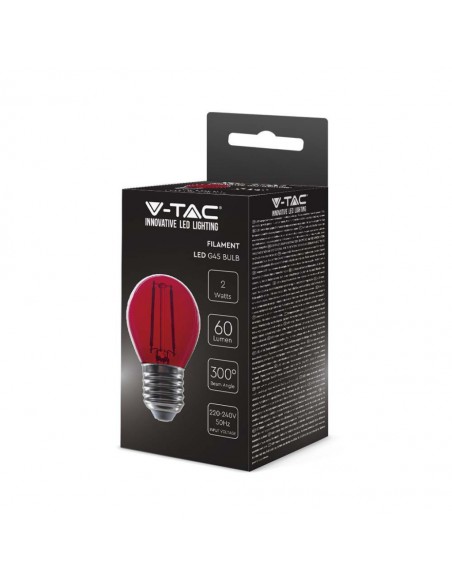 217413-Lampadina LED E  G Filamento Colore Rosso-2