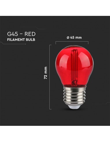 217413-Lampadina LED E  G Filamento Colore Rosso-3