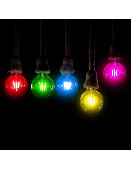 217413-Lampadina LED E  G Filamento Colore Rosso-4