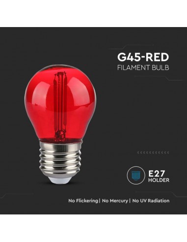 217413-Lampadina LED E  G Filamento Colore Rosso-5