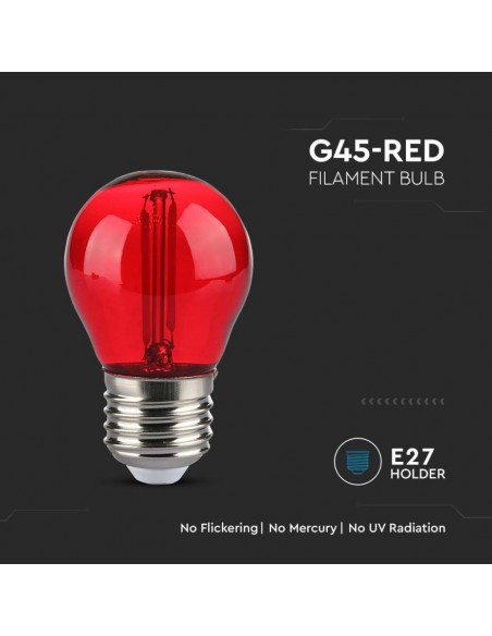 217413-Lampadina LED E  G Filamento Colore Rosso-5