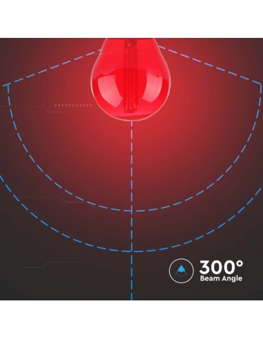 217413-Lampadina LED E  G Filamento Colore Rosso-6