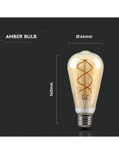 217416-Lampadina LED E  ST Filamento Ambrato  Dimmerabile-3