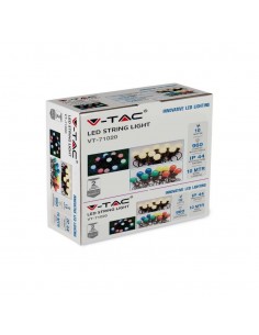 217439-Catenaria m con  Lampadine mini Globo LED  Colore Bianco con Schuko e Trasformatore  IP-1 2