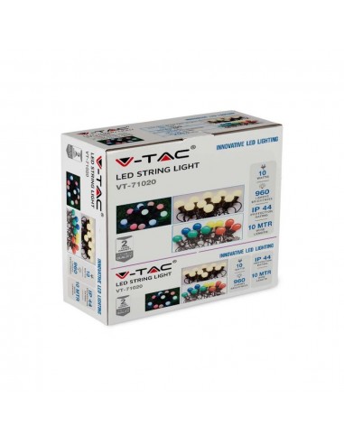 217439-Catenaria m con  Lampadine mini Globo LED  Colore Bianco con Schuko e Trasformatore  IP-2