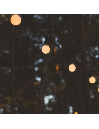 217439-Catenaria m con  Lampadine mini Globo LED  Colore Bianco con Schuko e Trasformatore  IP-5